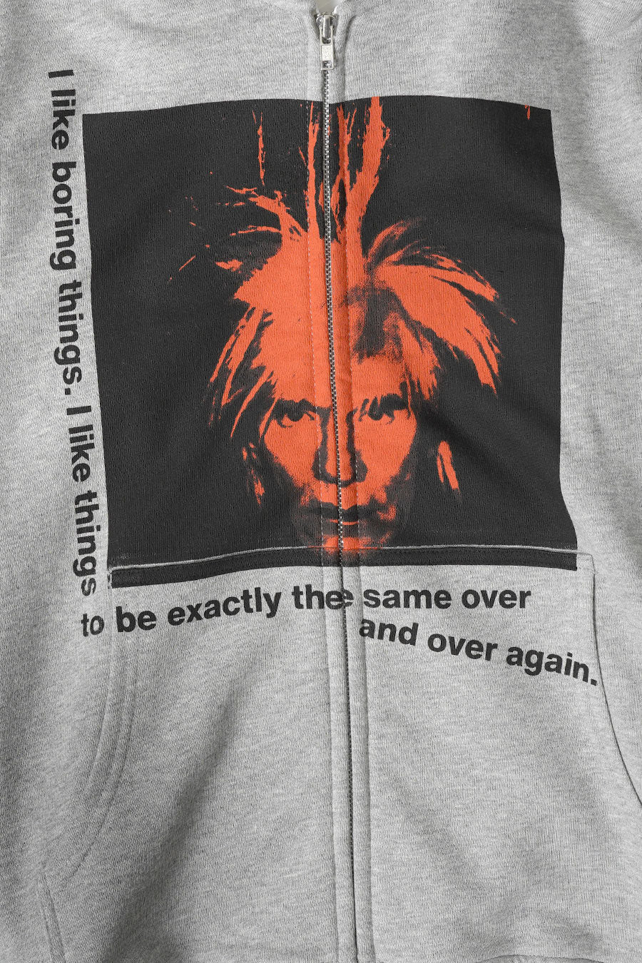 HOODIE ZIP ANDY WARHOL GRIS CHINÉ - Image 2