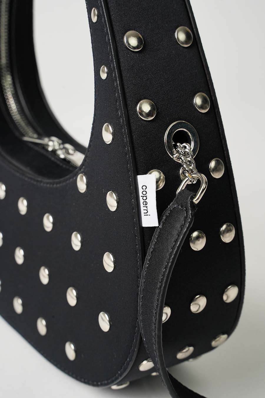 STUDDED CROSSBODY BAGUETTE SWIPE BAG NOIR ET ARGENT - Image 3