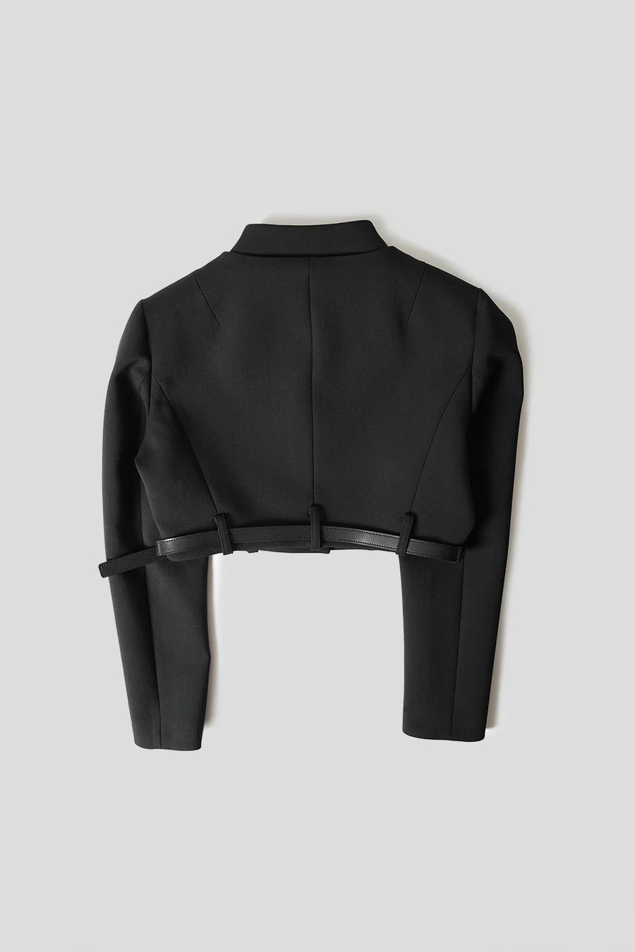 VESTE CROPPED EN TROMPE-L'OEIL NOIRE - Image 3