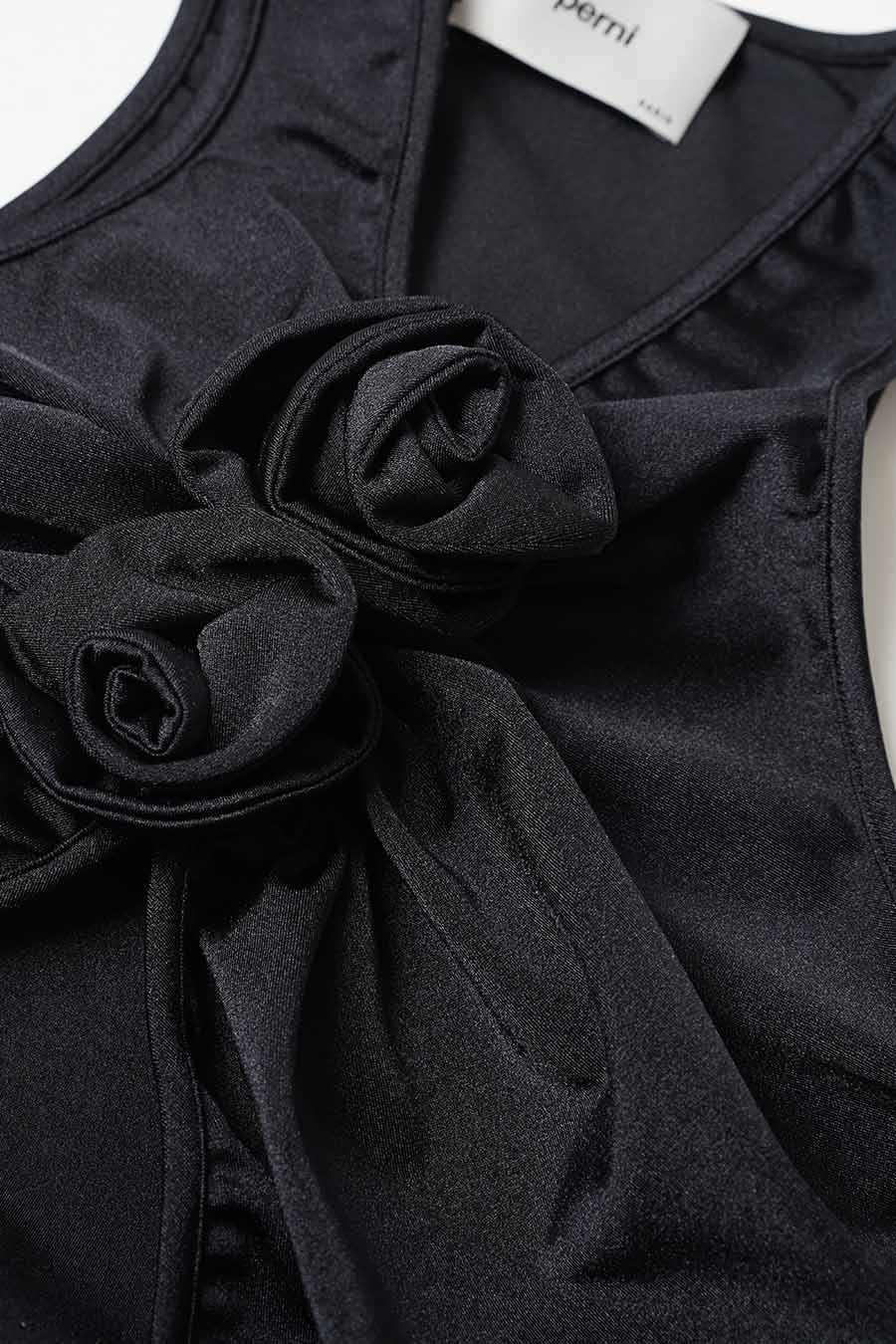 DÉBARDEUR FLEUR NOIR - Image 2