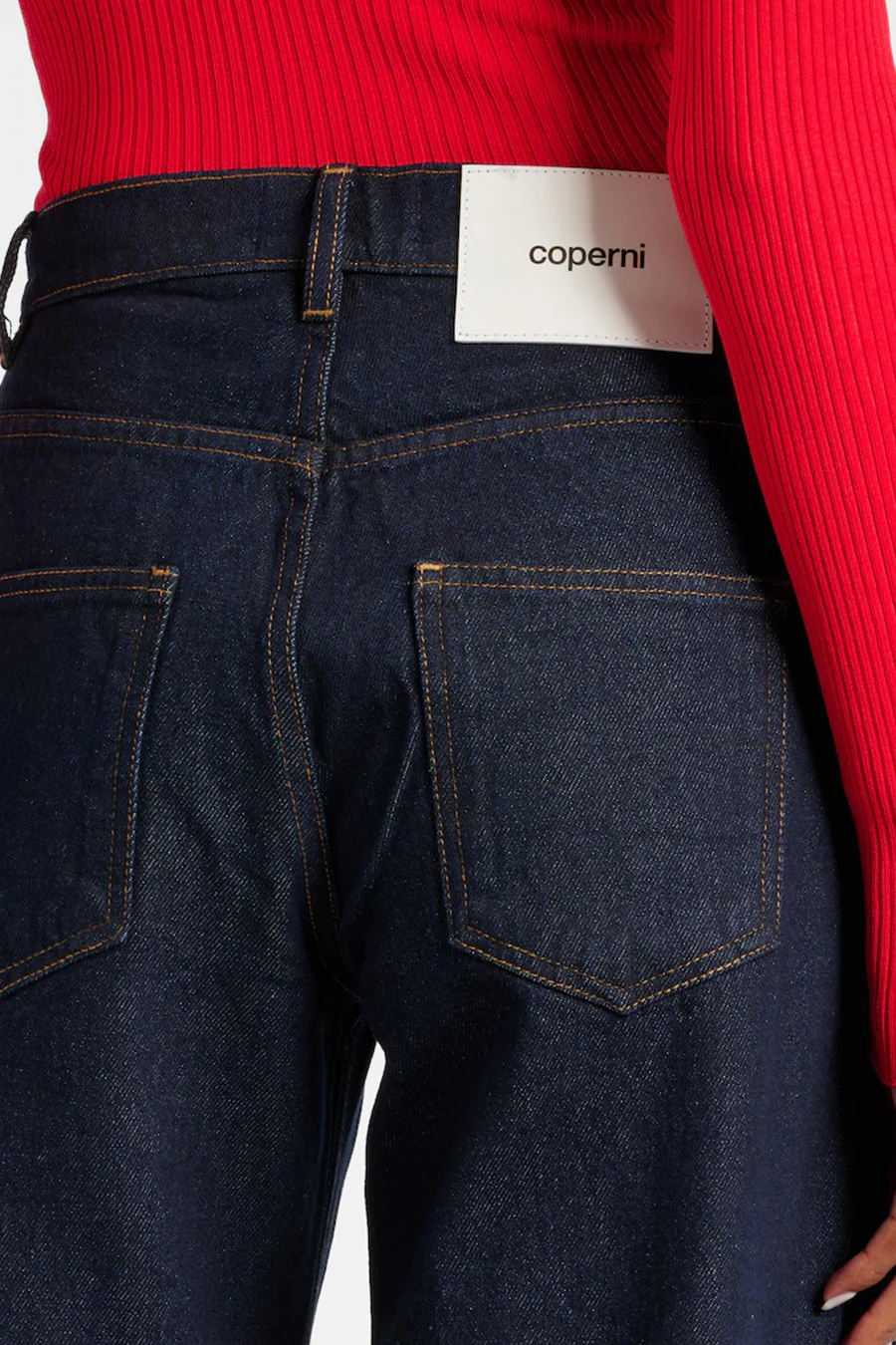 PANTALON EN DENIM À JAMBES LARGES BLEU BRUT - Image 2