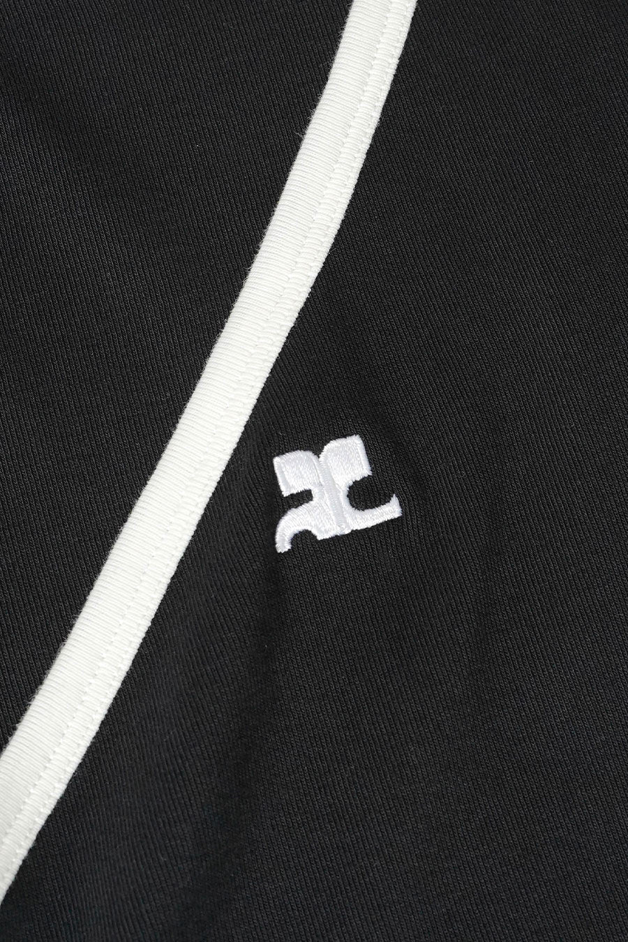 T-SHIRT CONTRAST SLASH NOIR - Image 2