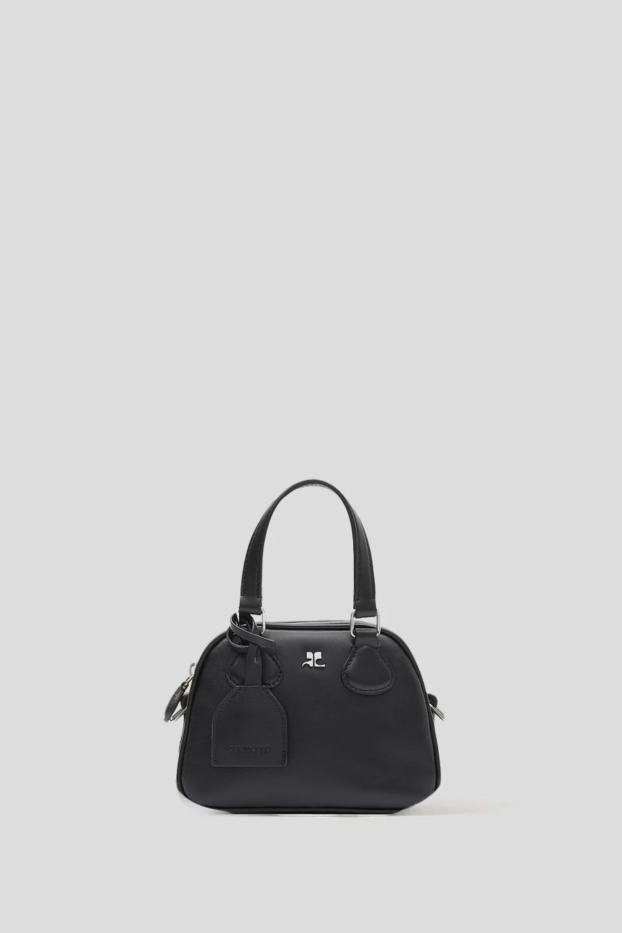 MINI SAC BOWLING AC EN CUIR LISSE NOIR