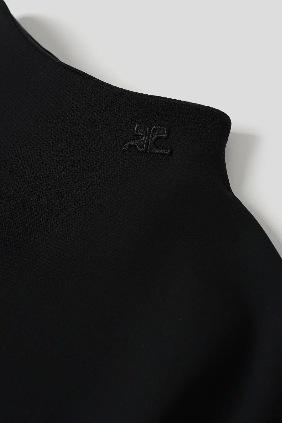 BODY COL MONTANT EN CRĂPE JERSEY NOIR - Image 2