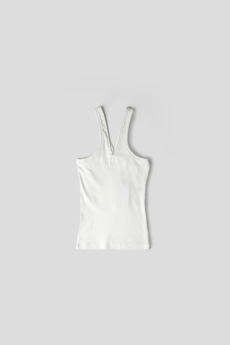 DÉBARDEUR ZIPPÉ CRISS CROSS 90'S RIB BLANC HÉRITAGE