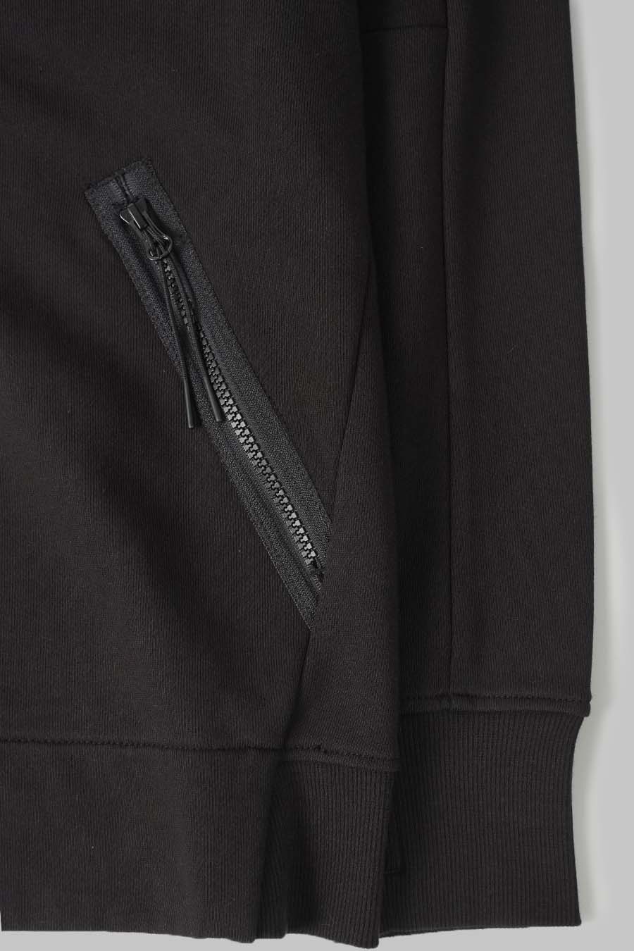 HOODIE ZIP GOGGLE DIAGONAL RAISED FLEECE NOIR - Image 4