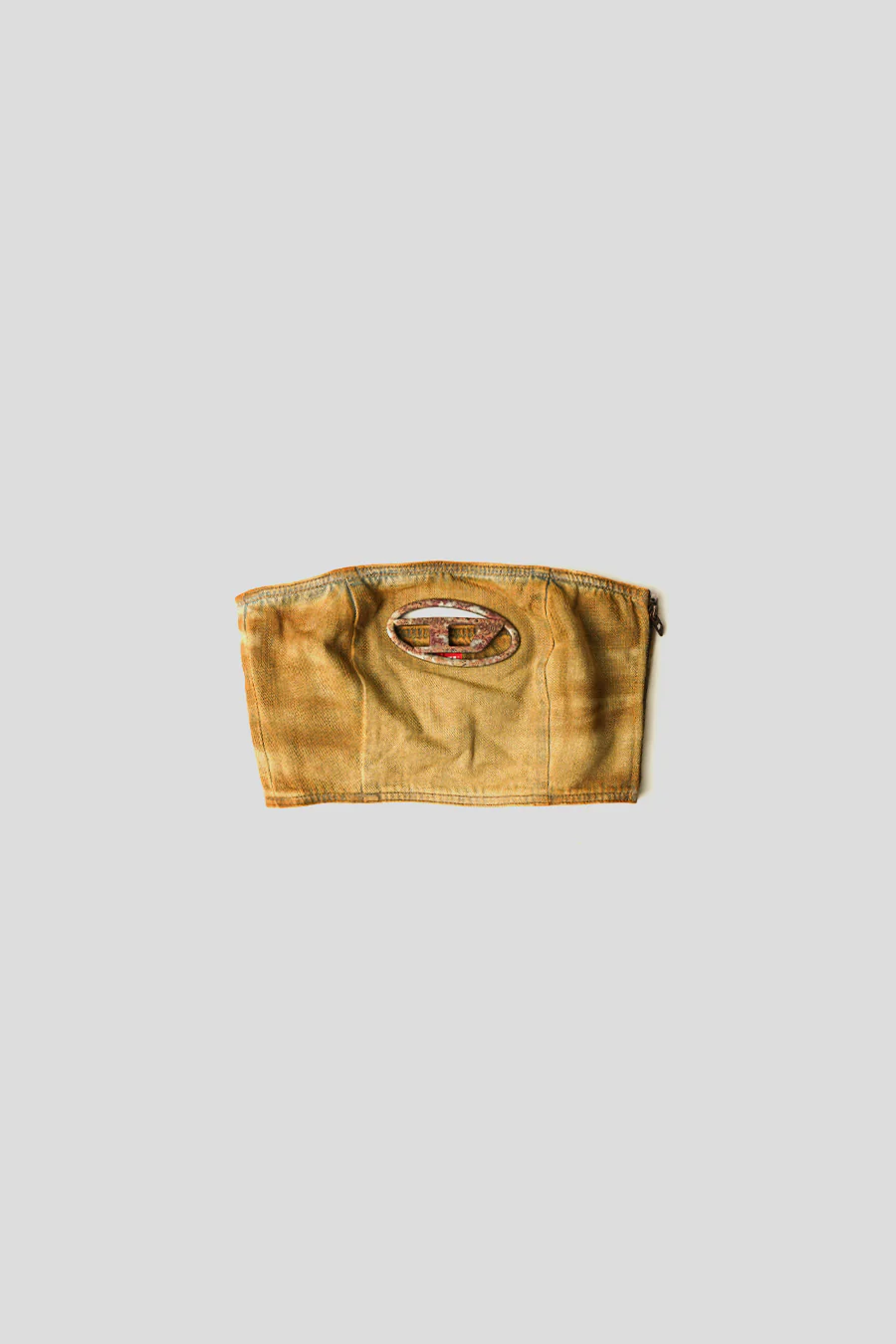 HAUT BANDEAU EN JEAN MARRON CLAIR