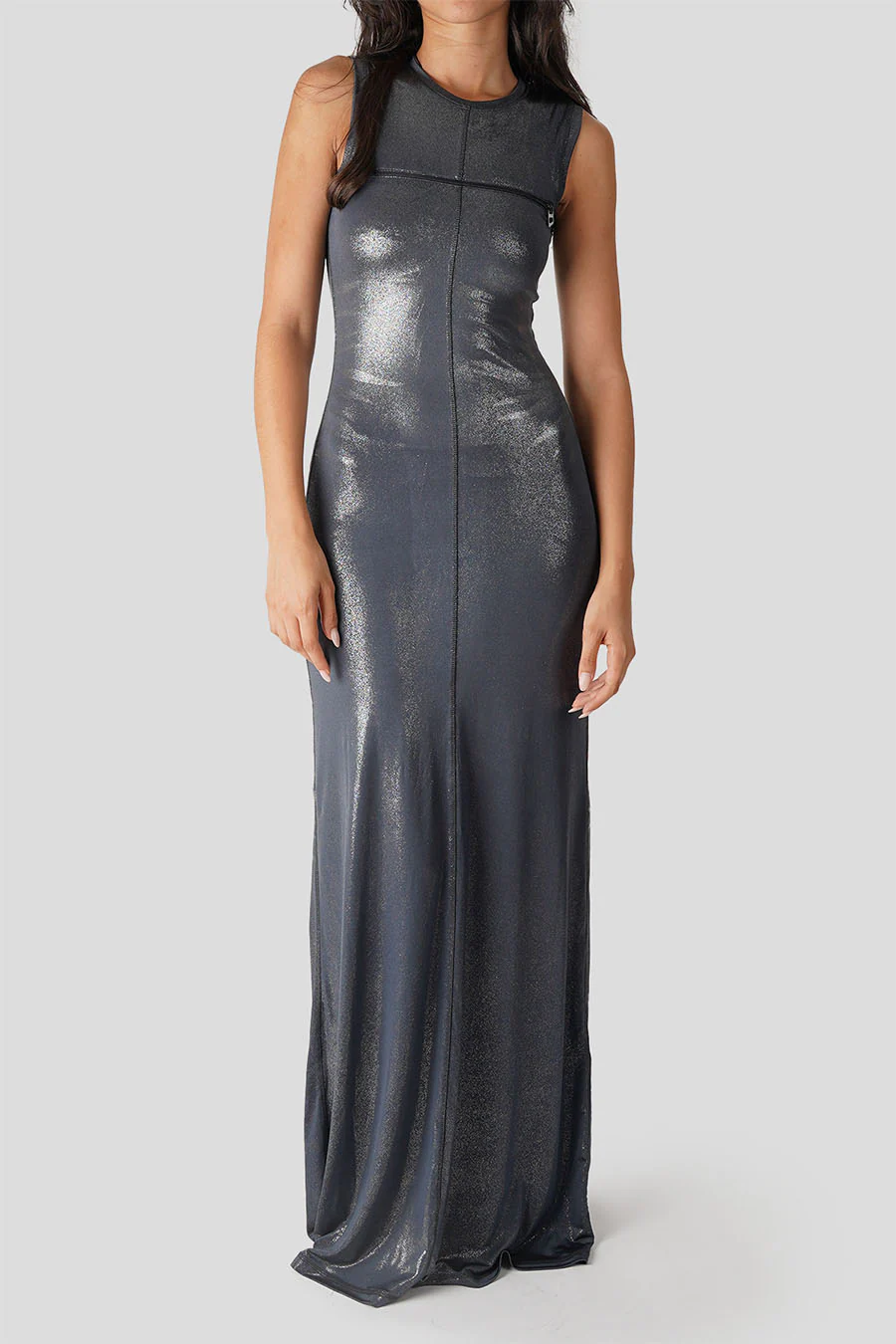 ROBE LONGUE MÉTALLISÉE BLEUE