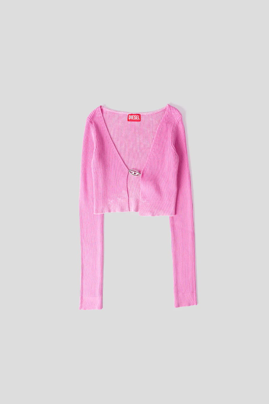 CARDIGAN CROP EN MAILLE ROSE