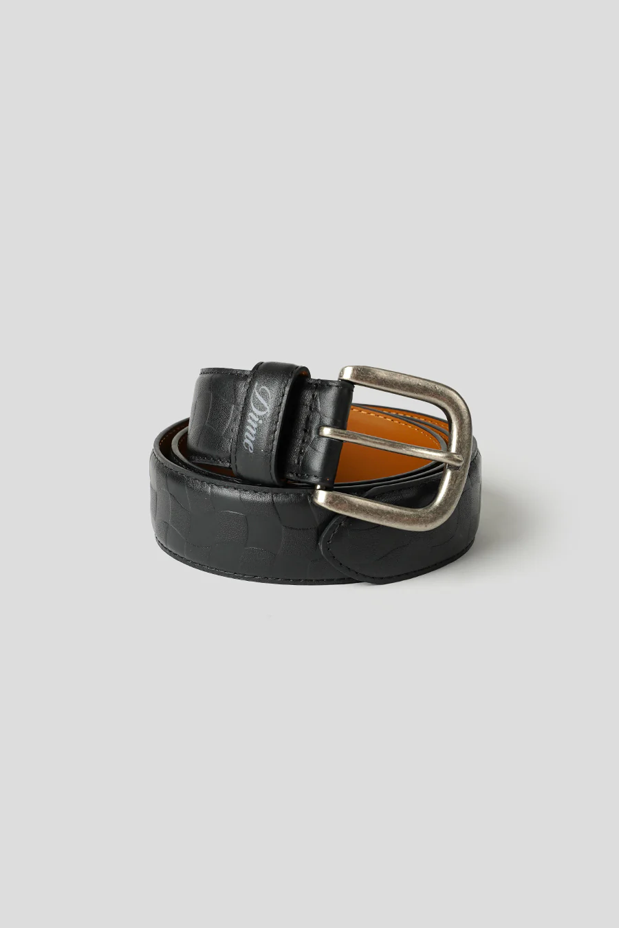 CEINTURE EN CUIR À CARREAUX NOIRE