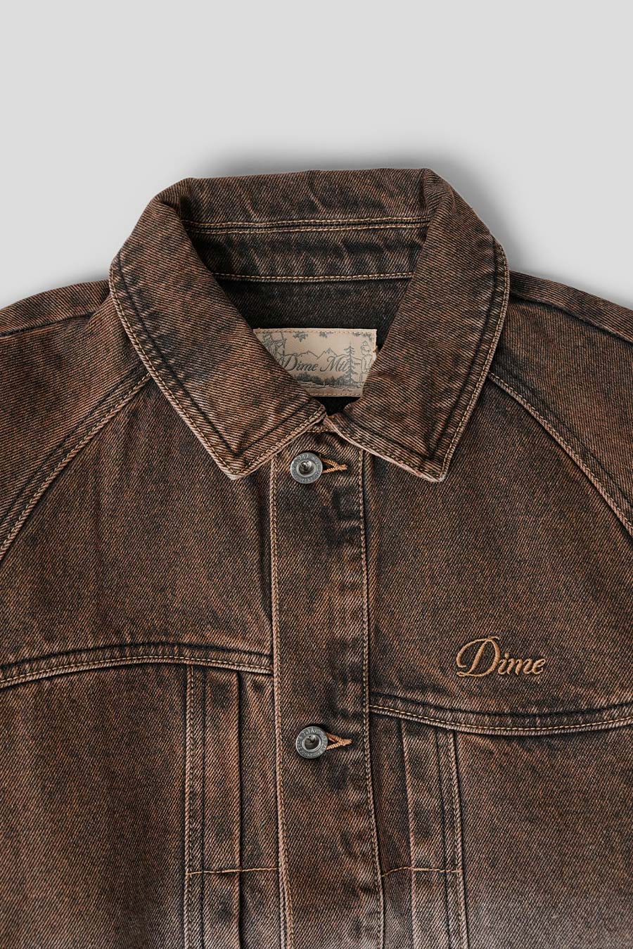 VESTE DENIM MARRON ET SABLE - Image 3