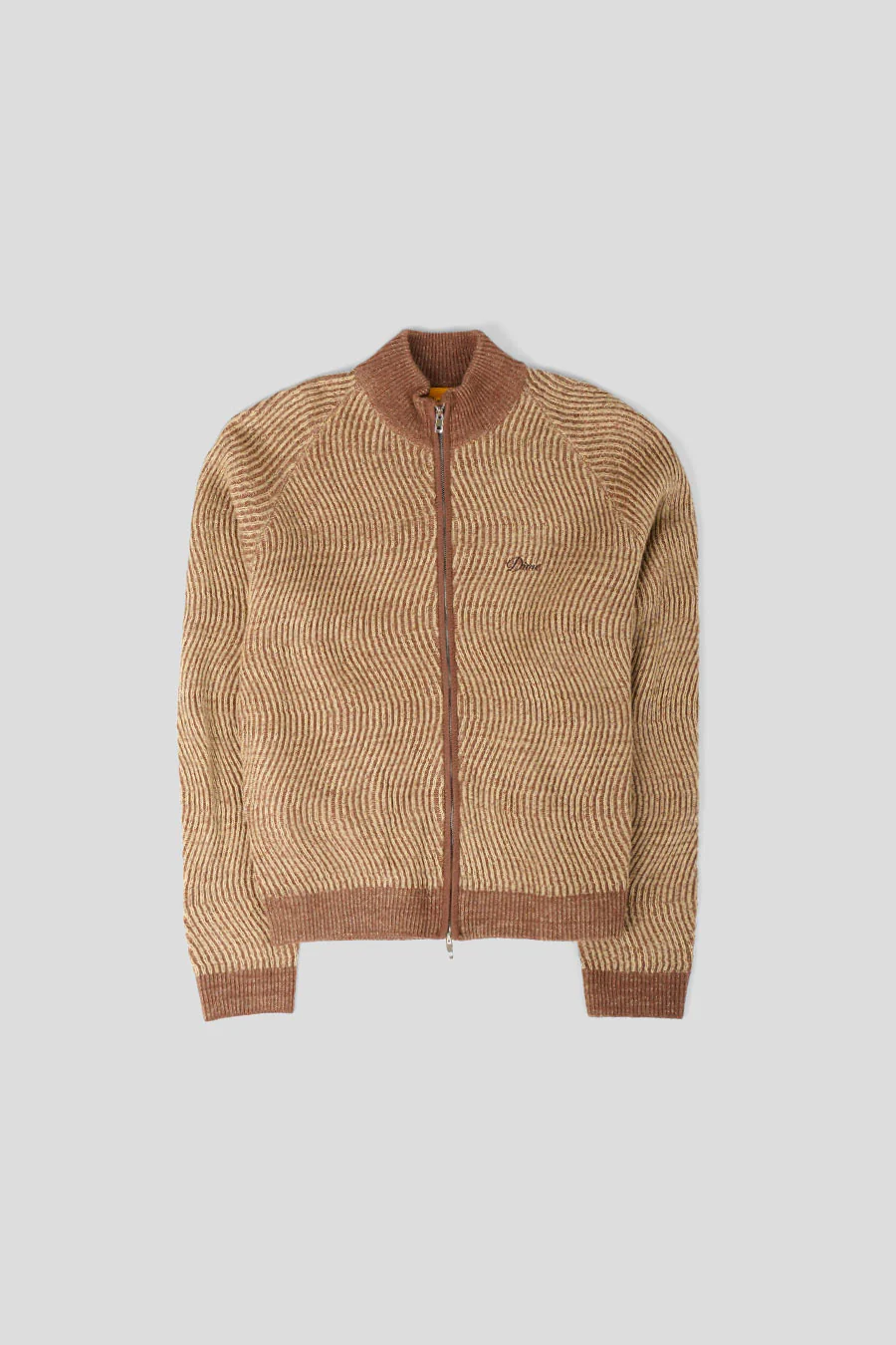 TRICOT À DOUBLE ZIP CAMEL