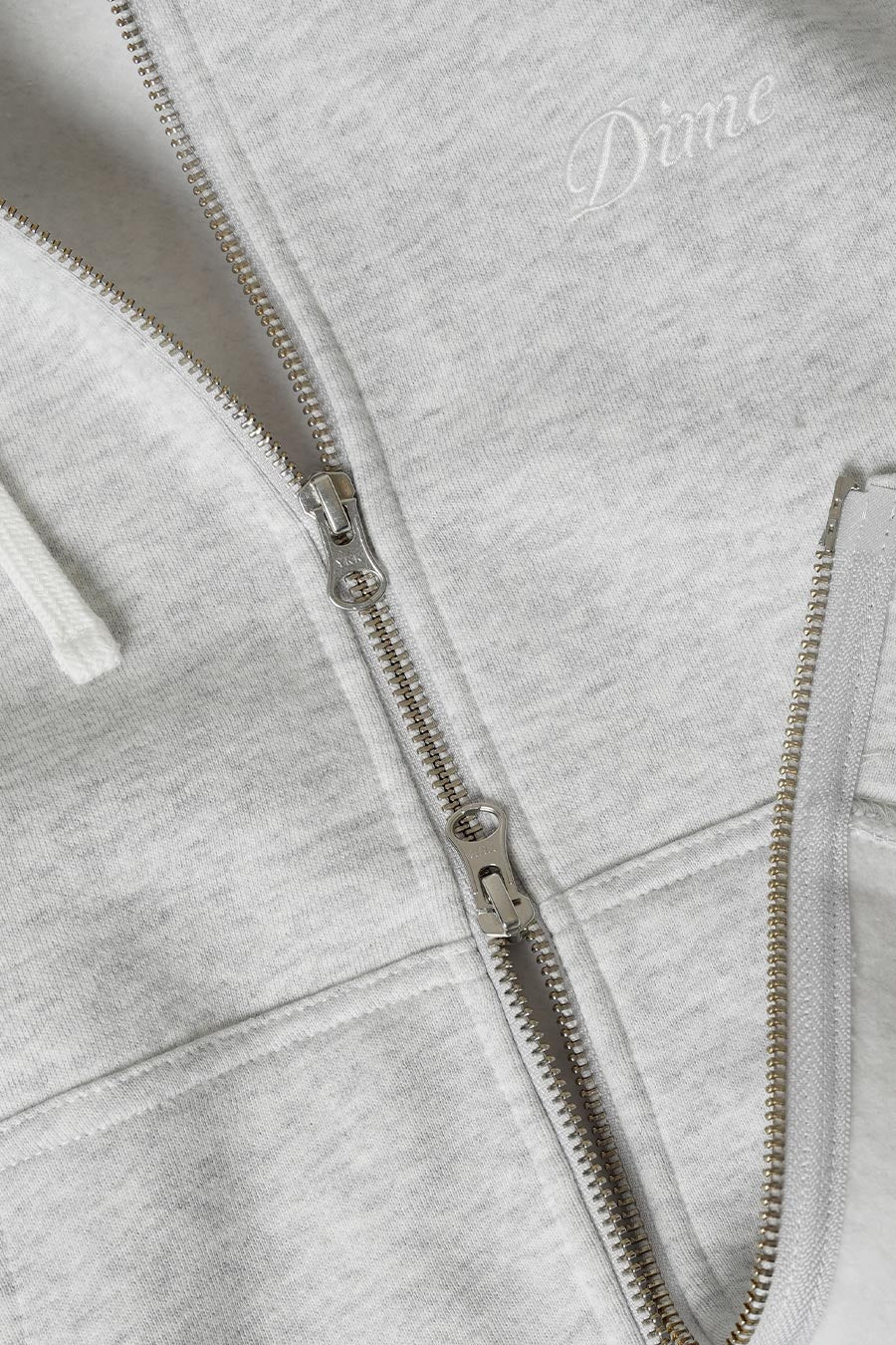 HOODIE CURSIVE SMALL LOGO ZIP GRIS CHINÉ - Image 3