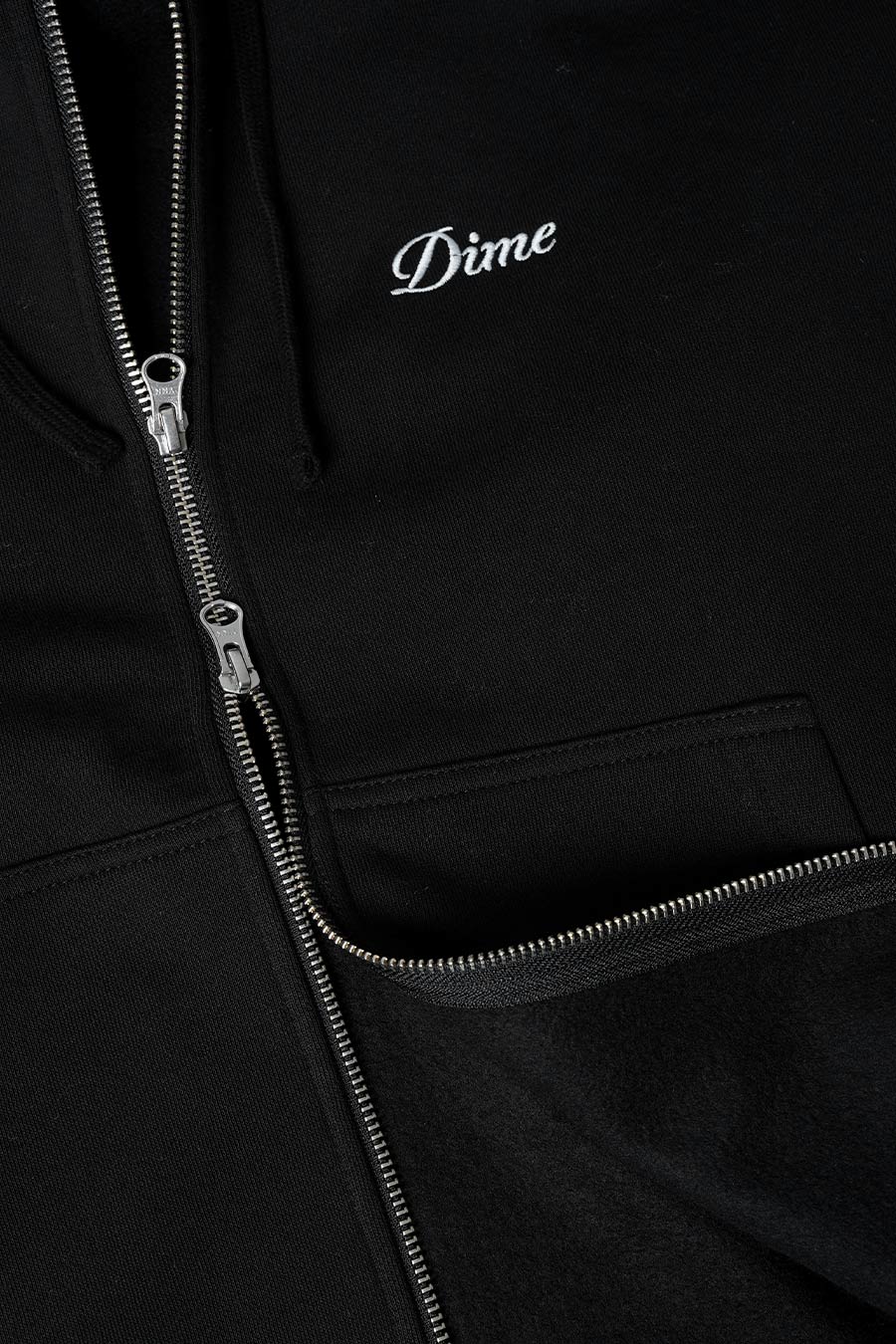 HOODIE CURSIVE SMALL LOGO ZIP NOIR - Image 3
