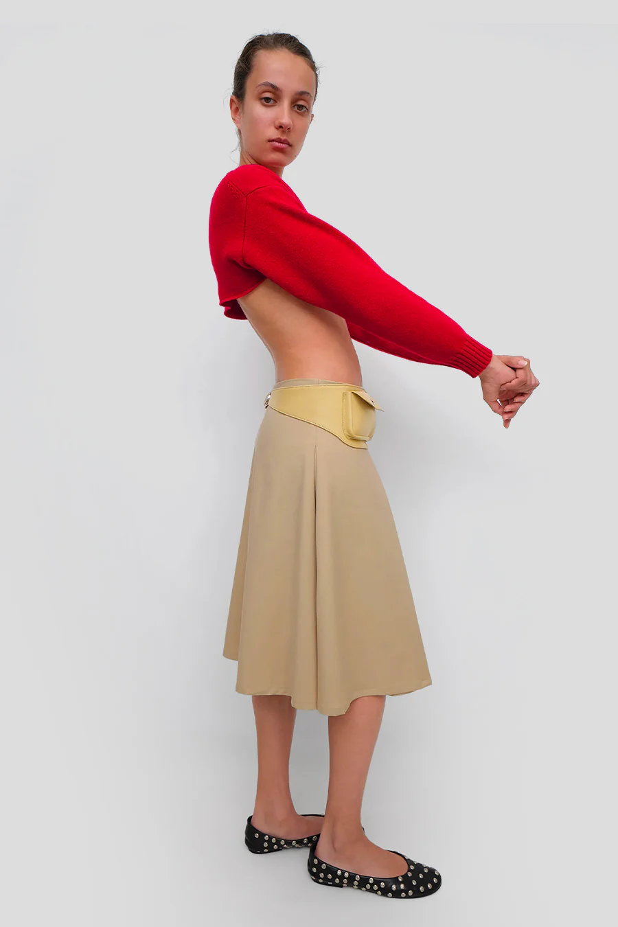 JUPE IRINA MIDI BEIGE - Image 3