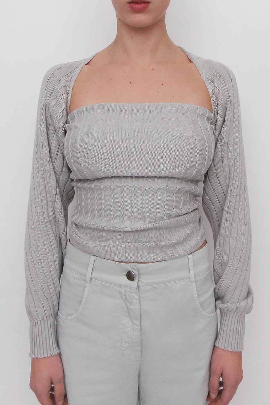 PULL MISS MANGAS GRIS