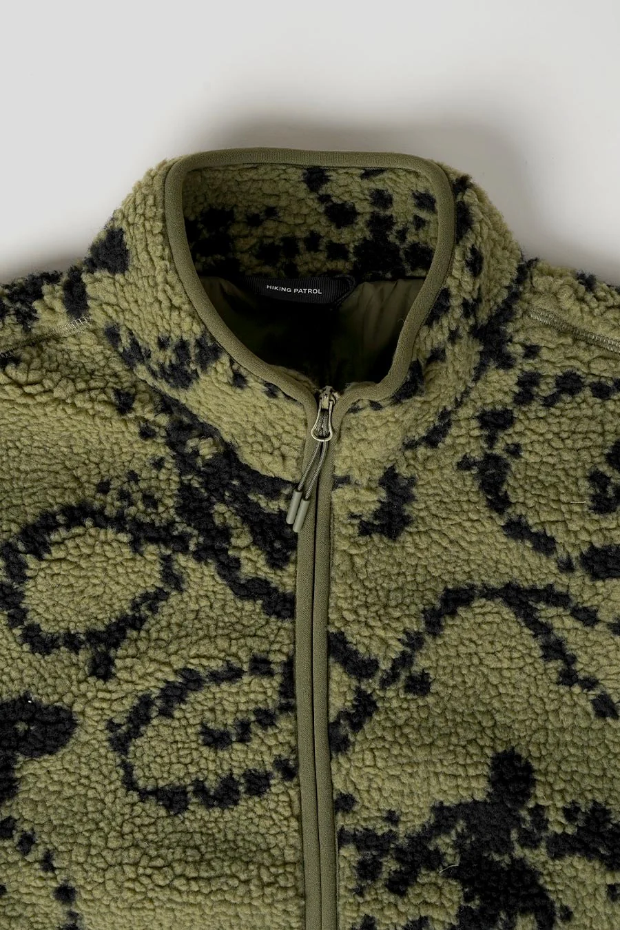 VESTE PRINT FLEECE VERTE ET NOIRE - Image 2
