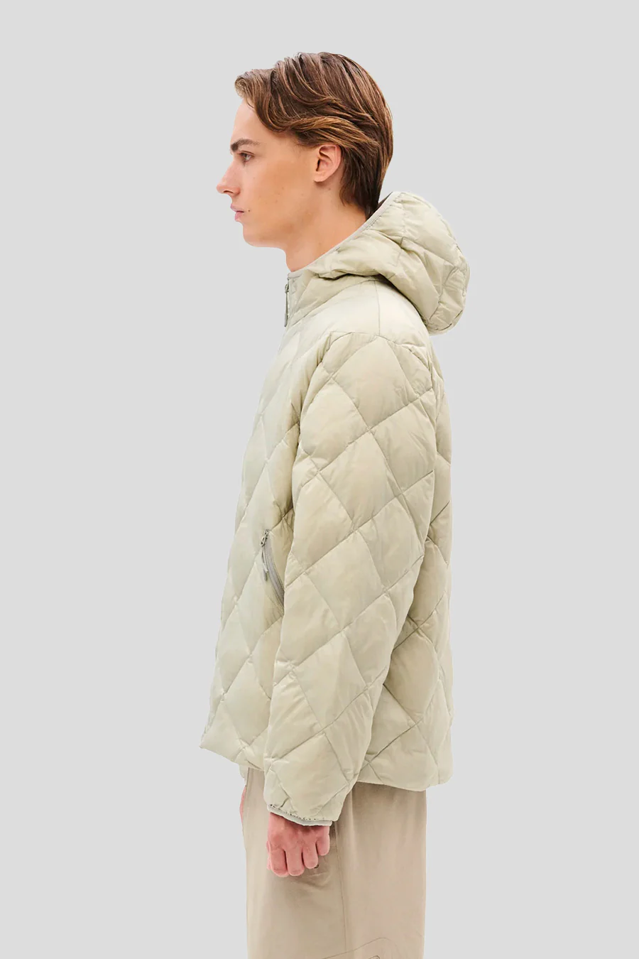 VESTE À CAPUCHE EN DUVET BEIGE - Image 4