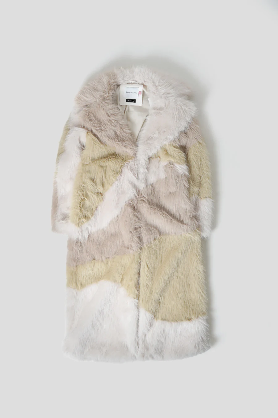 MANTEAU THE HUSTLE FUR BEIGE ET VERT