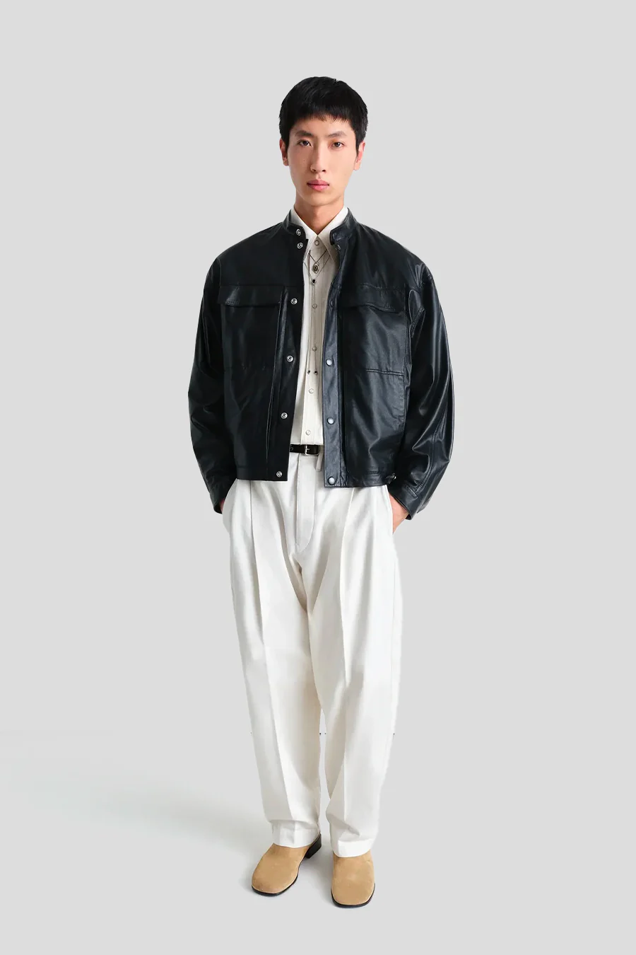 BLOUSON BOXY SOUPLE NOIR - Image 5