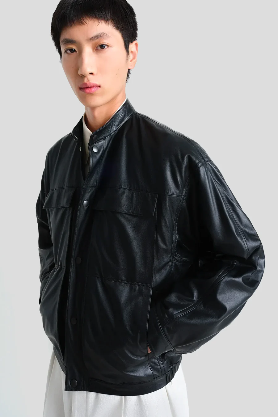 BLOUSON BOXY SOUPLE NOIR - Image 6