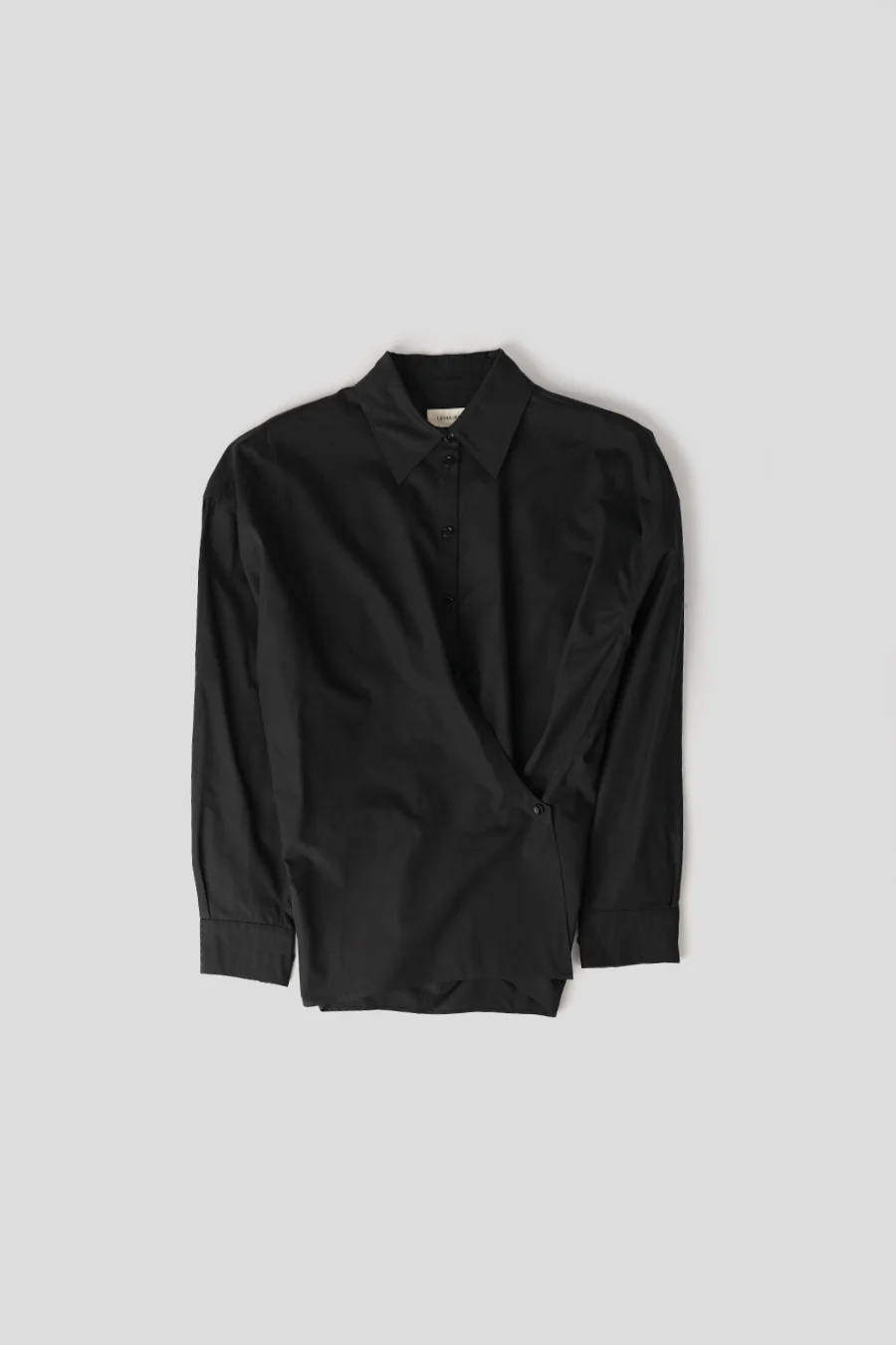 CHEMISE TWISTED À COL DROIT NOIRE