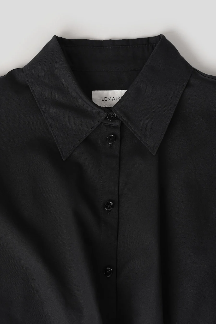 CHEMISE TWISTED À COL DROIT NOIRE - Image 3