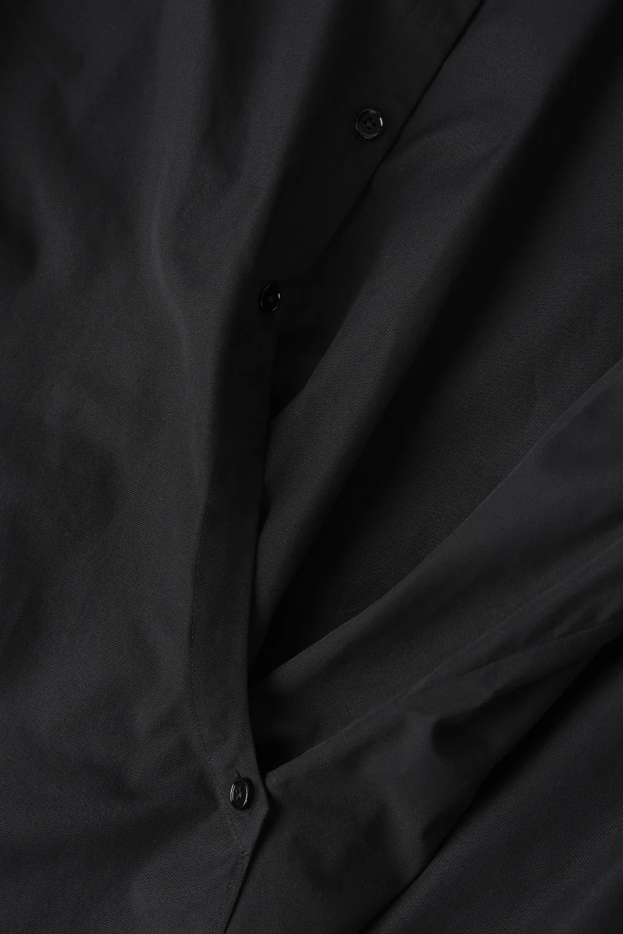 CHEMISE TWISTED À COL DROIT NOIRE - Image 4