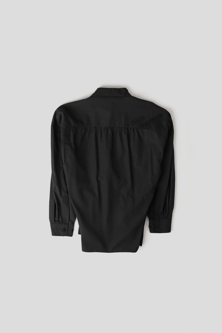 CHEMISE TWISTED À COL DROIT NOIRE - Image 5