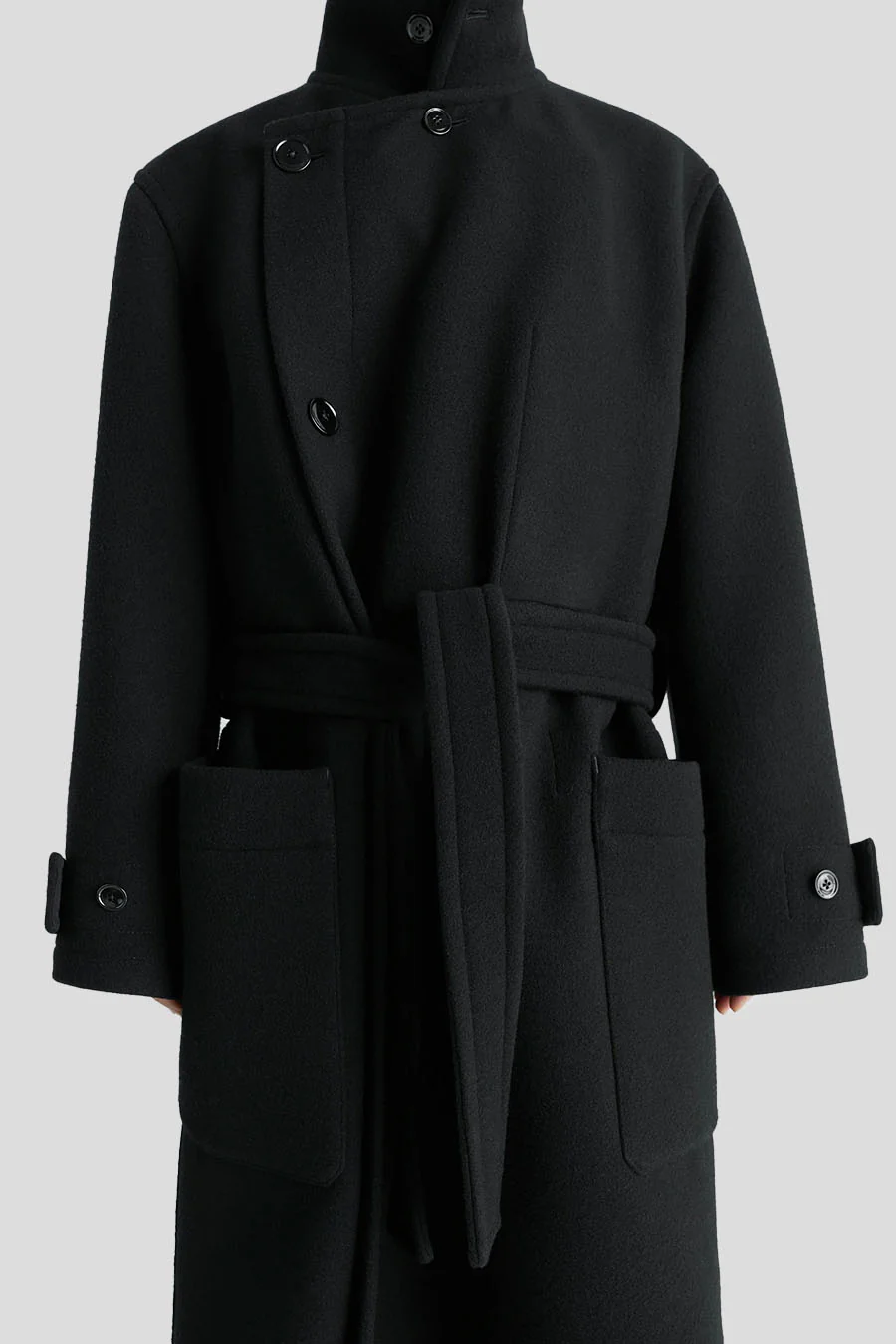MANTEAU WRAP NOIR