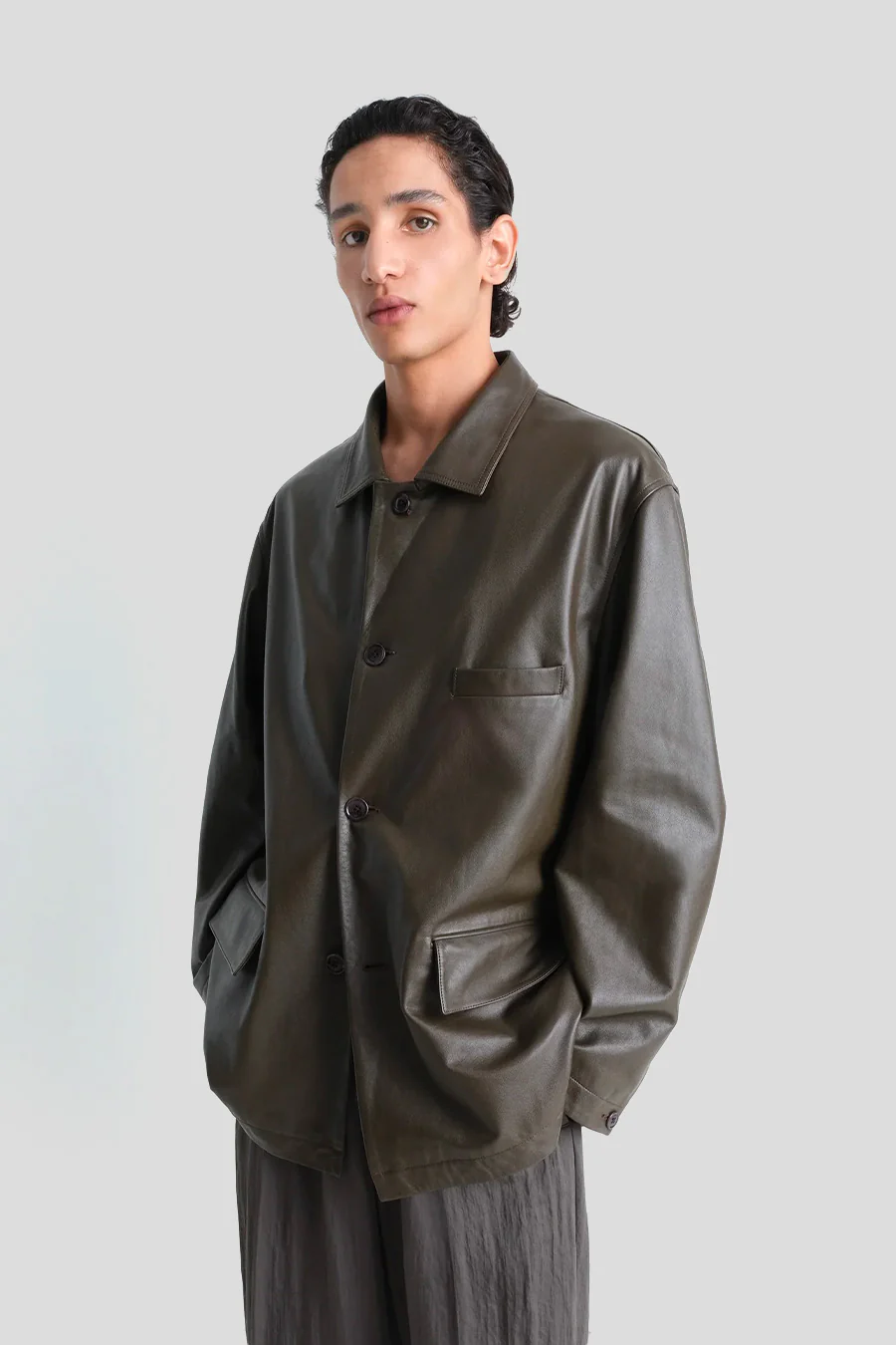 VESTE RELAXED MARRON CHAMPIGNON - Image 2