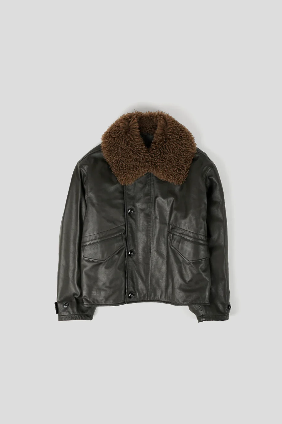BLOUSON EN CUIR MATELASSÉ ESPRESSO FONCÉ