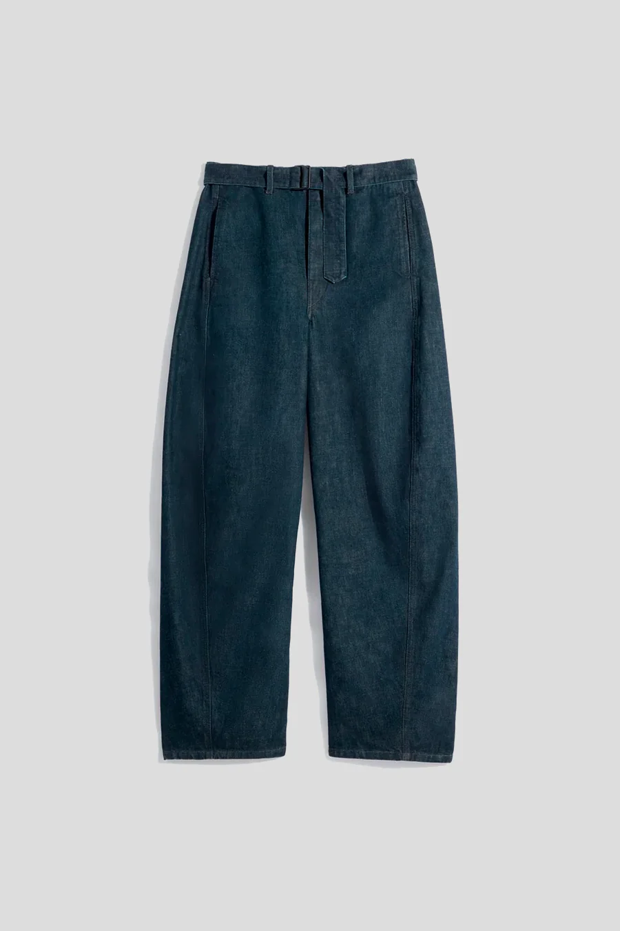 PANTALON TWISTED BELTED DENIM INDIGO