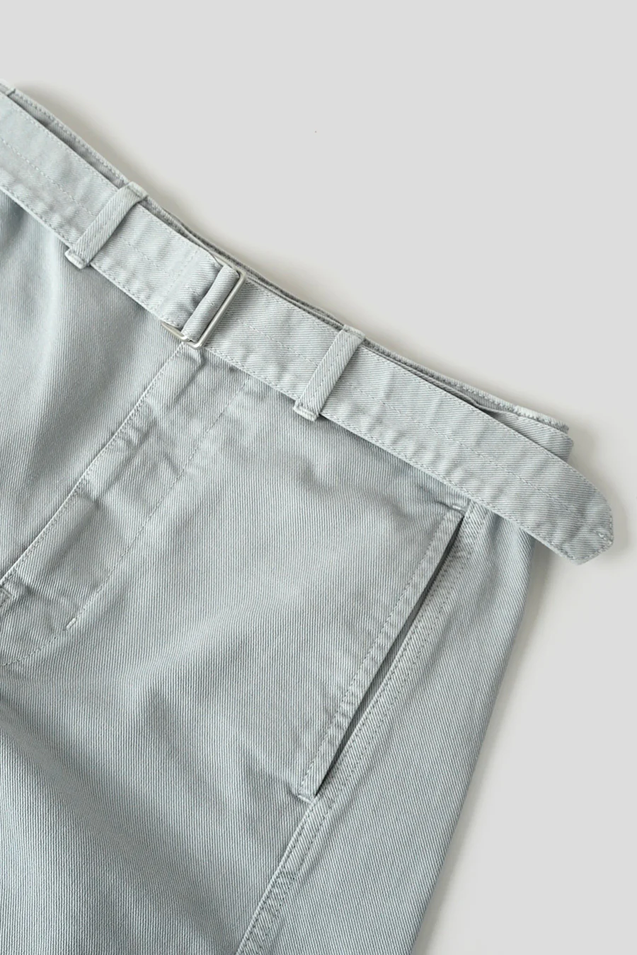 PANTALON TWISTED CEINTURÉ GRIS ET BLEU NEIGE - Image 2