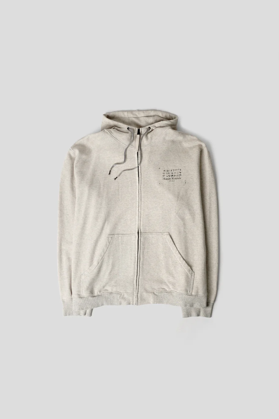 HOODIE ZIPPÉE NUMÉRIQUE LOGO ECRU