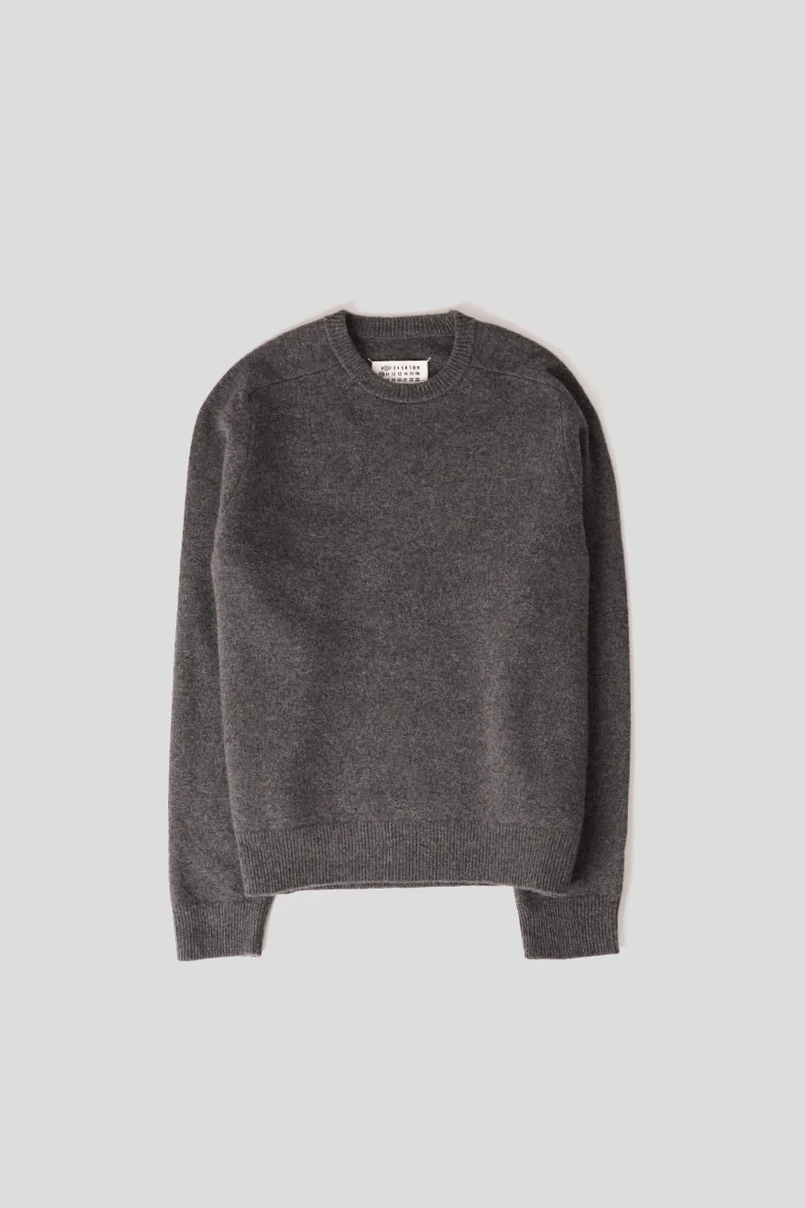 PULL COL ROND EN LAINE GRIS