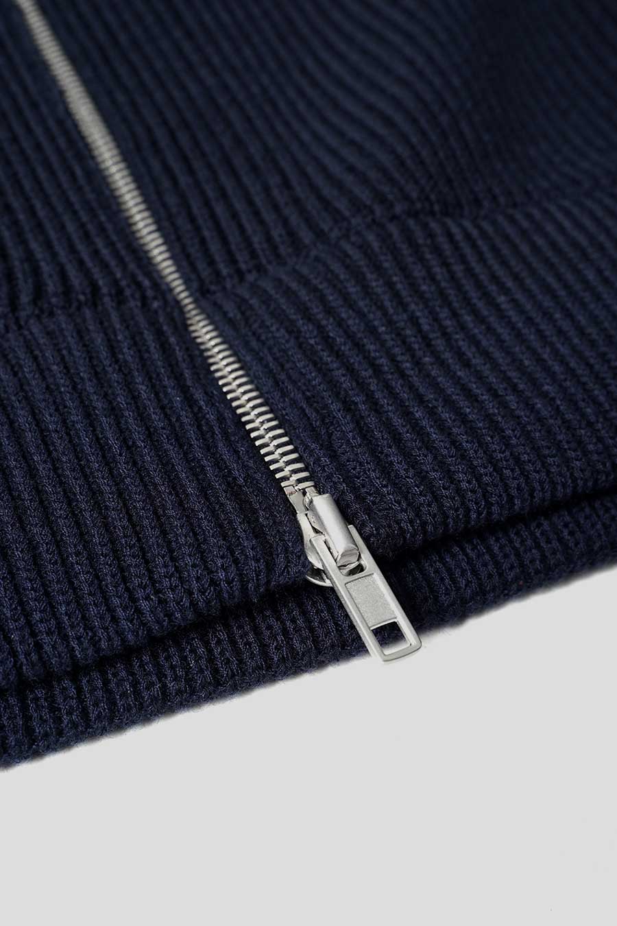 CARDIGAN ZIPPÉ BLEU MARINE - Image 3