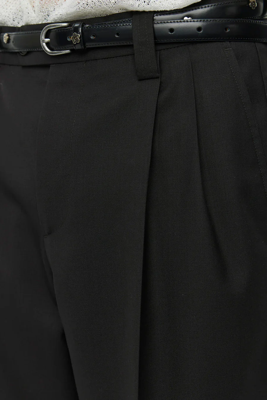 PANTALON CLASSIQUE EN LAINE CAFÉ - Image 2