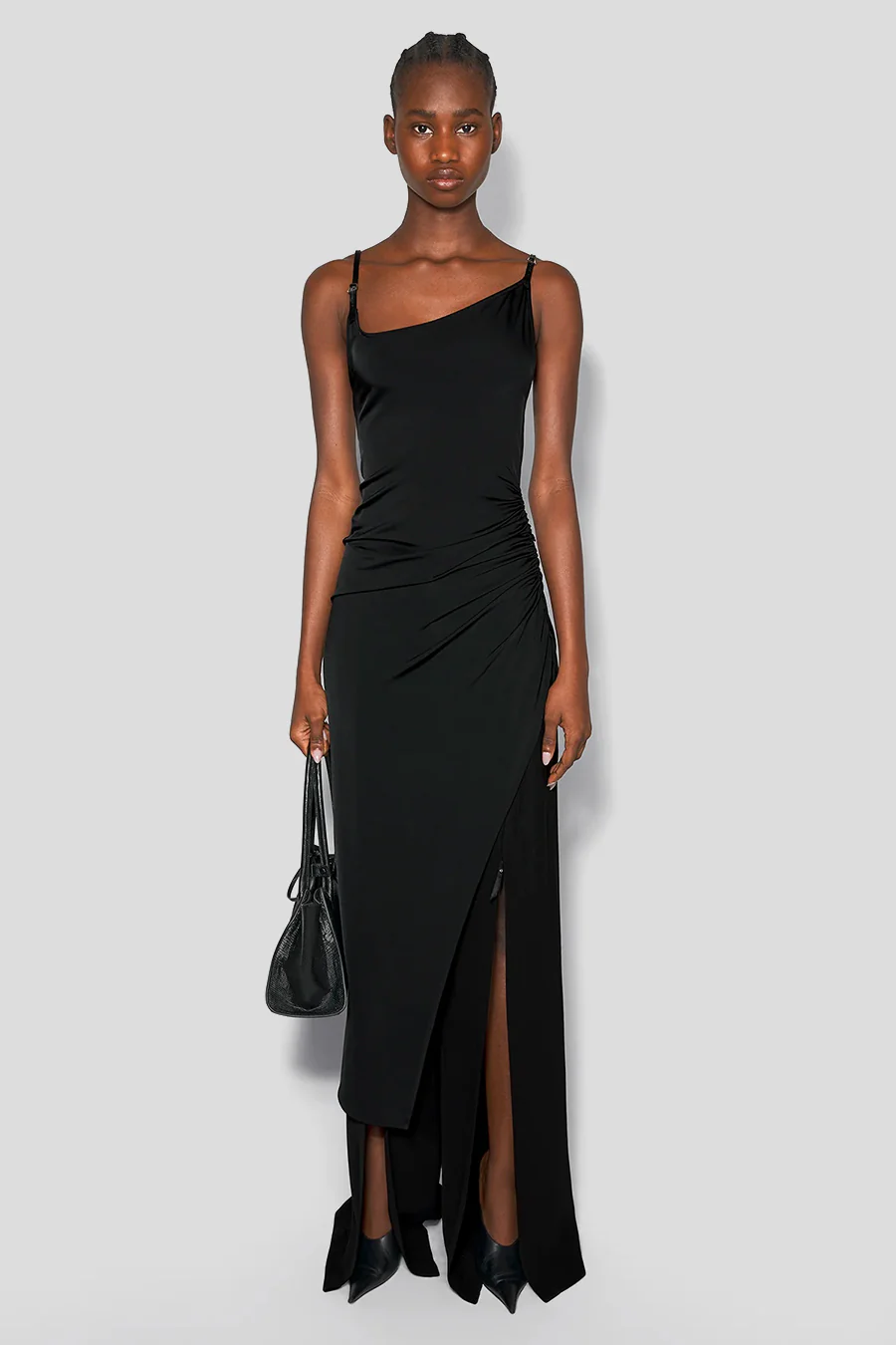 ROBE ASYMETRICAL BUCKLED STRAP NOIRE - Image 2