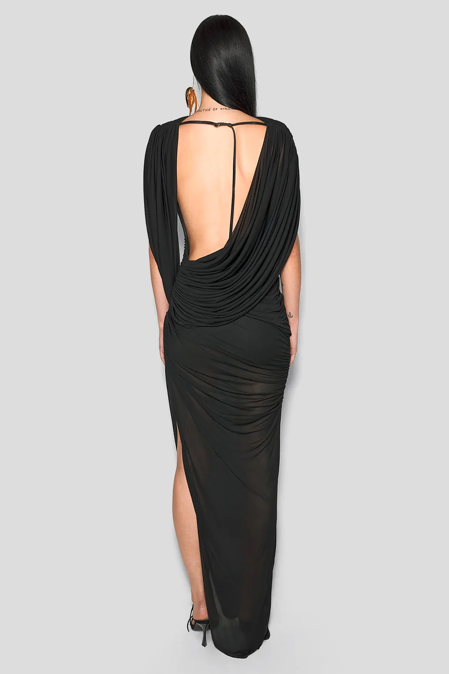 ROBE DRAPED BACKLESS GOWN NOIRE - Image 4