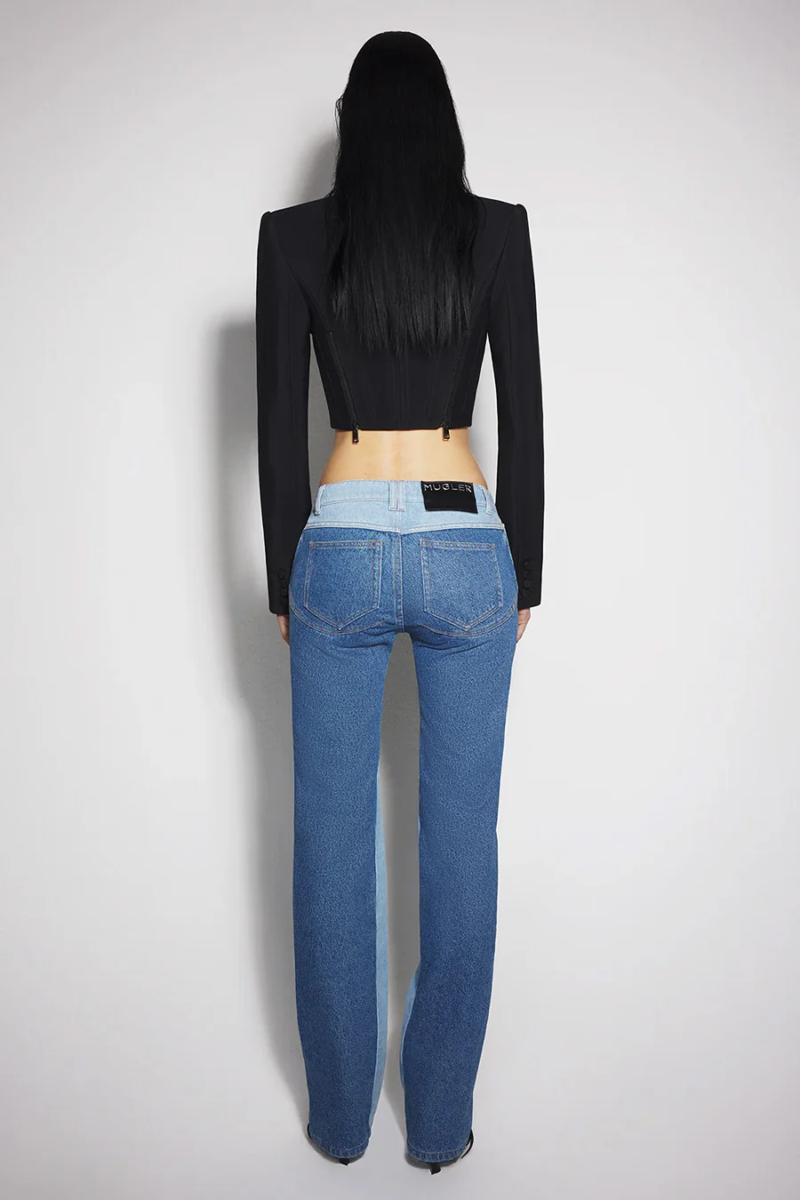 JEANS BI-TONE STRAIGHT BLEU ET BLEU CLAIR - Image 4