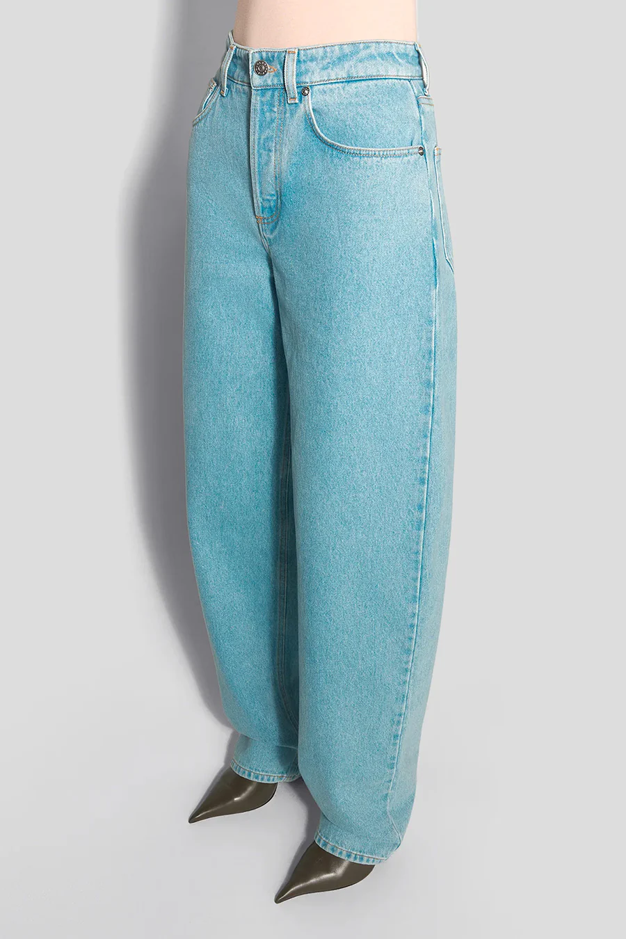 JEAN LACE-UP WIDE LEG BLEU