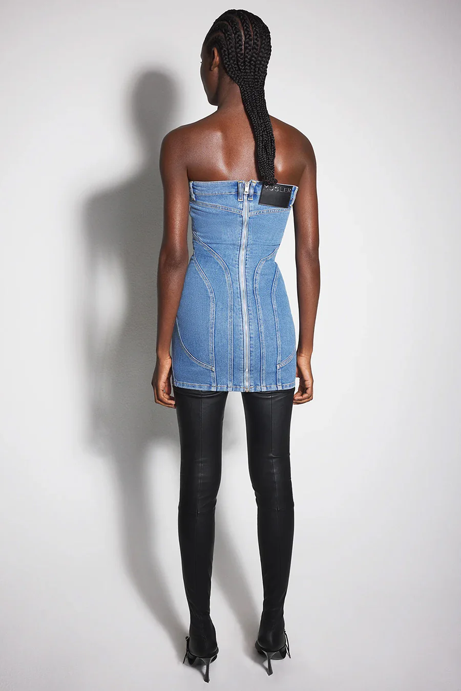 ROBE SPIRAL DENIM BUSTIER BLEUE - Image 4