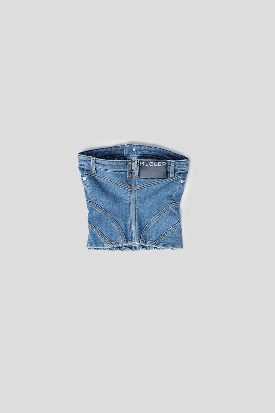 TOP SPIRAL DENIM BUSTIER BLEU - Image 3