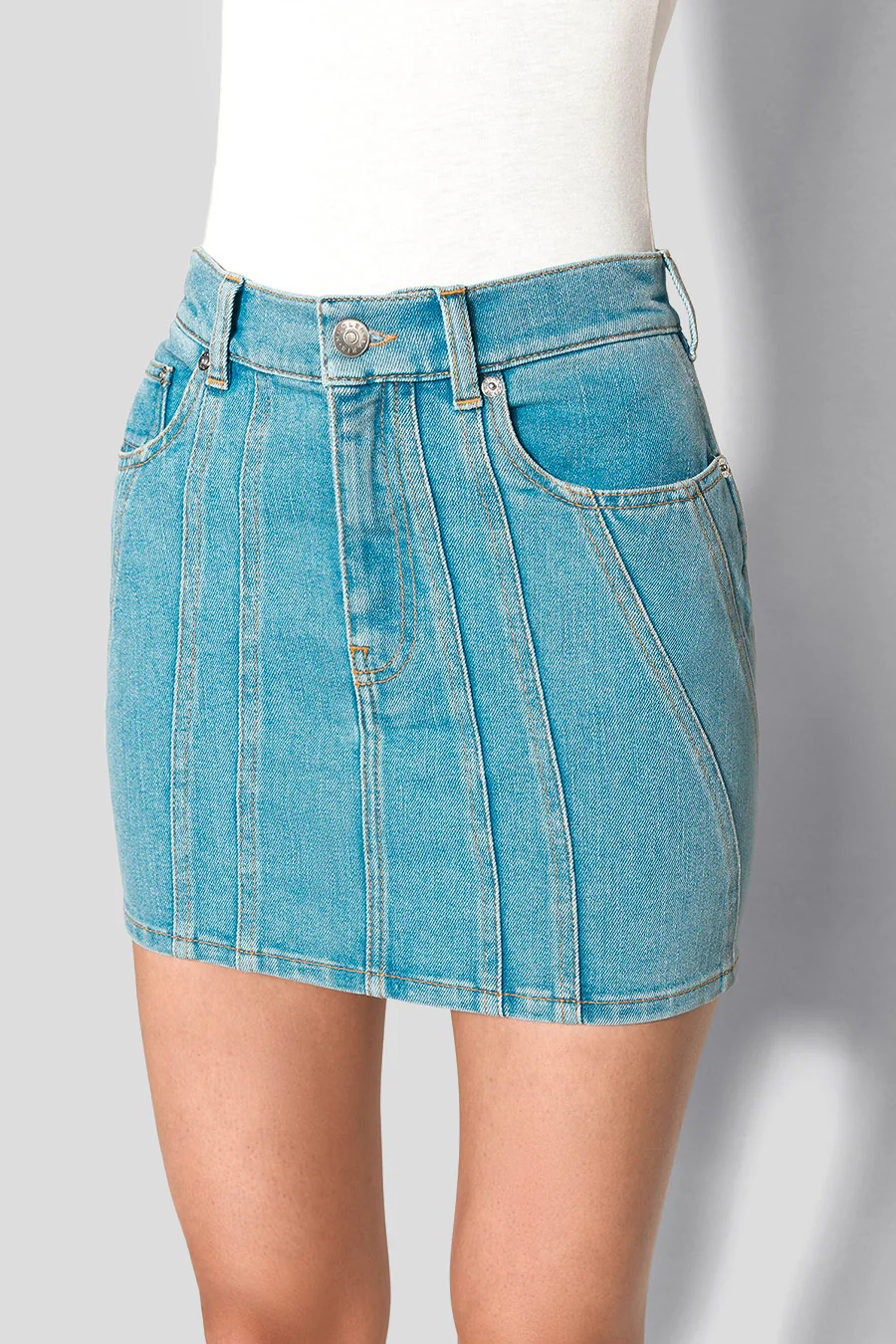 JUPE SPIRAL DENIM BLEU CLAIR - Image 2