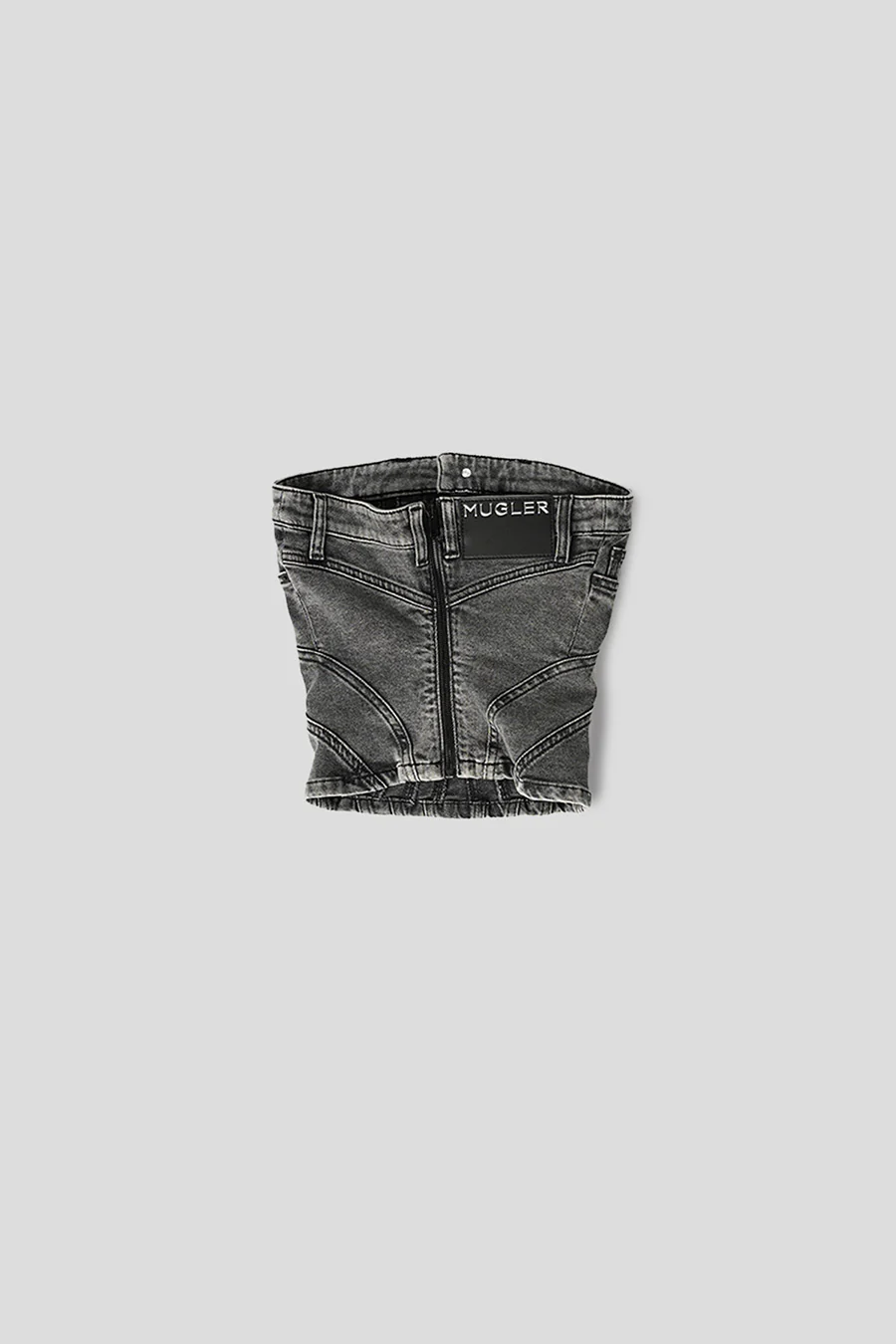 TOP SPIRAL DENIM BUSTIER NOIR DÉLAVÉ - Image 3