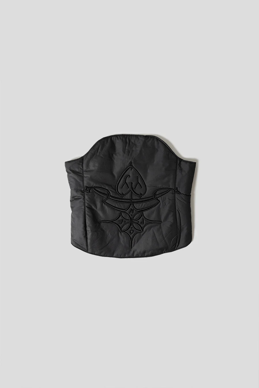 BUSTIER MATELASSÉ AVEC EMBLÈME NOIR
