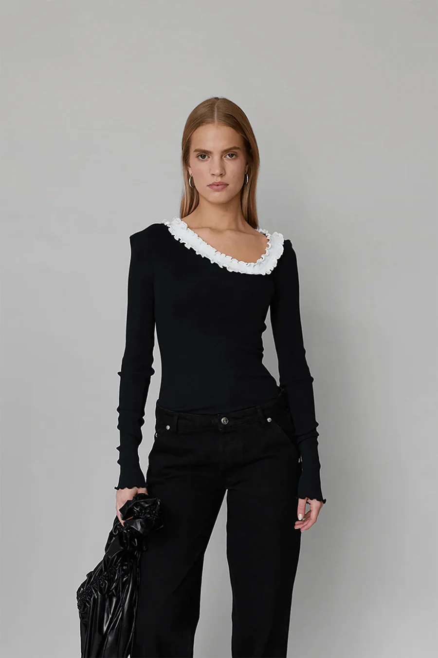 TOP EVITA SEAMLESS NOIR - Image 2