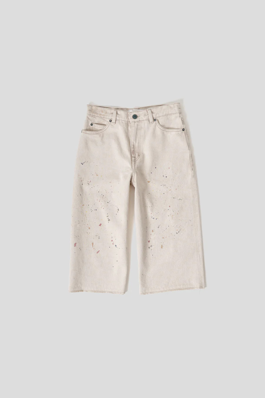 JEAN HALF CUT GHOST ATTIC SPLATTER DENIM