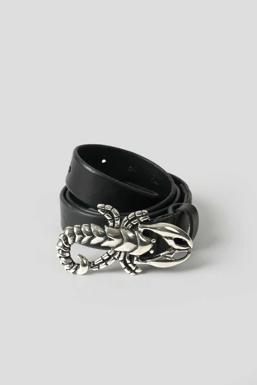 CEINTURE SCORPION OILY BLACK LEATHER